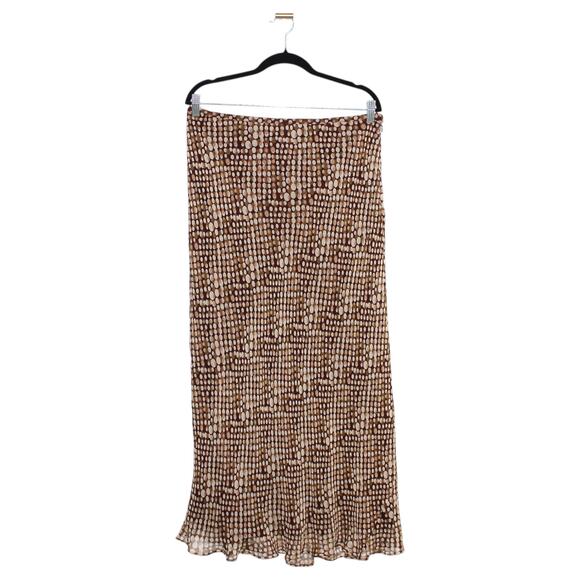 100% Silk Donna Morgan Skirt Set Size 14 Brown Vintage - Picture 3 of 16